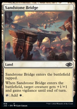 (819) Magic The Gathering Jumpstart 2022 Single: Sandstone Bridge Holo Common