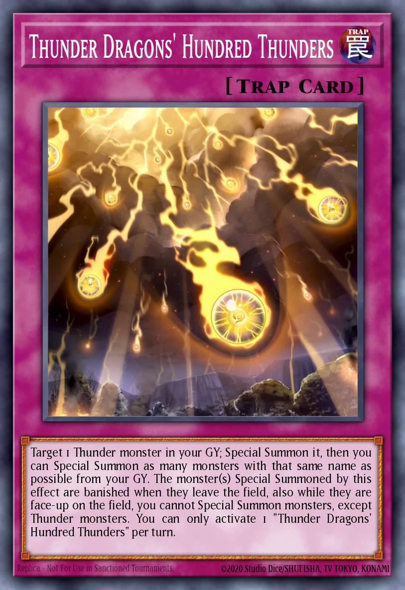 (207) YuGiOh TCG MP19: 2019 Gold Sarcophagus Tin Mega Pack Single: Thunder Dragons' Hundred Thunders Common