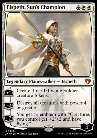 (820) Magic The Gathering Commander Masters: Extras Single: Elspeth, Sun's Champion Holo Mythic