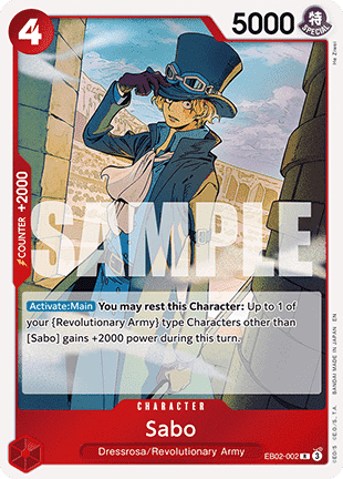 (002) One Piece TCG EB02: Anime 25th Collection Single: Sabo (EB02-002) Rare