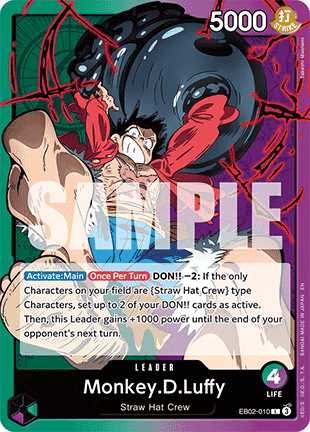 (010) One Piece TCG EB02: Anime 25th Collection Single: Monkey.D.Luffy (EB02-010) (V.1) Leader