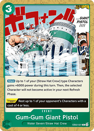 (021) One Piece TCG EB02: Anime 25th Collection Single: Gum-Gum Giant Pistol (EB02-021) Common