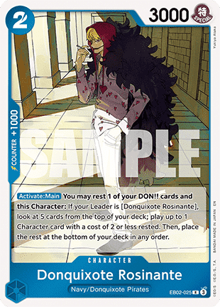 (025) One Piece TCG EB02: Anime 25th Collection Single: Donquixote Rosinante (EB02-025) Rare