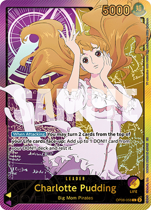 (OP08-058) One Piece TCG EB02: Anime 25th Collection Single: Charlotte Pudding (OP08-058) Special Rare