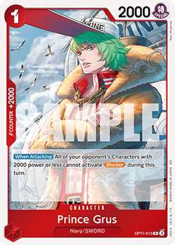 (013) One Piece TCG OP11: A Fist of Divine Speed Single: Prince Grus (OP11-013) Rare