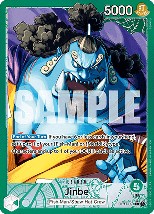 (021) One Piece TCG OP11: A Fist of Divine Speed Single: Jinbe (OP11-021) (V.2) Alternate Art
