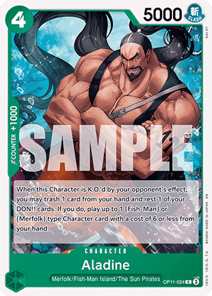 (024) One Piece TCG OP11: A Fist of Divine Speed Single: Aladine (OP11-024) Common