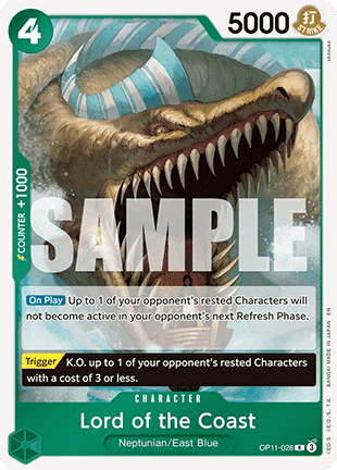 (028) One Piece TCG OP11: A Fist of Divine Speed Single: Lord of the Coast (OP11-028) Rare