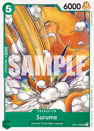 (032) One Piece TCG OP11: A Fist of Divine Speed Single: Surume (OP11-032) Uncommon