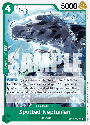 (036) One Piece TCG OP11: A Fist of Divine Speed Single: Spotted Neptunian (OP11-036) Uncommon
