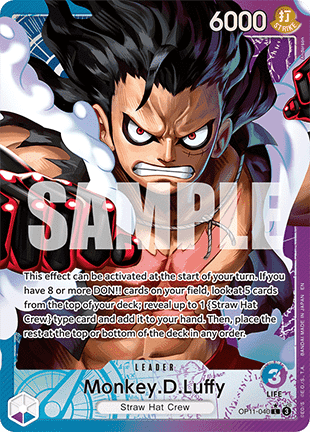 (040) One Piece TCG OP11: A Fist of Divine Speed Single: Monkey.D.Luffy (OP11-040) (V.2) Alternate Art
