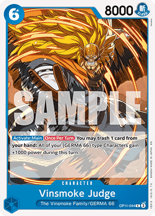 (044) One Piece TCG OP11: A Fist of Divine Speed Single: Vinsmoke Judge (OP11-044) Common