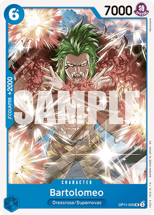 (055) One Piece TCG OP11: A Fist of Divine Speed Single: Bartolomeo (OP11-055) Uncommon