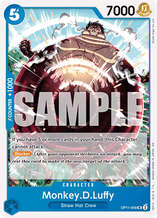 (058) One Piece TCG OP11: A Fist of Divine Speed Single: Monkey.D.Luffy (OP11-058) Uncommon