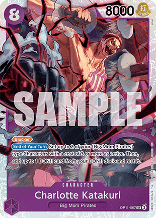 (067) One Piece TCG OP11: A Fist of Divine Speed Single: Charlotte Katakuri (OP11-067) (V.1) Super Rare