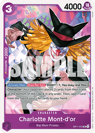 (072) One Piece TCG OP11: A Fist of Divine Speed Single: Charlotte Mont-d'or (OP11-072) Uncommon