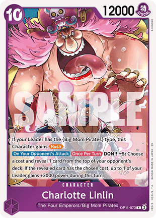 (073) One Piece TCG OP11: A Fist of Divine Speed Single: Charlotte Linlin (OP11-073) (V.1) Rare