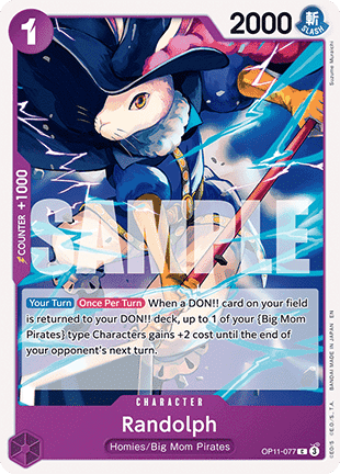 (077) One Piece TCG OP11: A Fist of Divine Speed Single: Randolph (OP11-077) Common