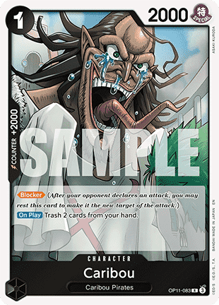 (083) One Piece TCG OP11: A Fist of Divine Speed Single: Caribou (OP11-083) Rare