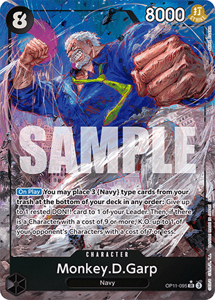 (095) One Piece TCG OP11: A Fist of Divine Speed Single: Monkey.D.Garp (OP11-095) (V.2) Alternate Art