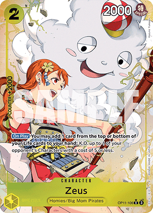 (106) One Piece TCG OP11: A Fist of Divine Speed Single: Zeus (OP11-106) (V.2) Alternate Art