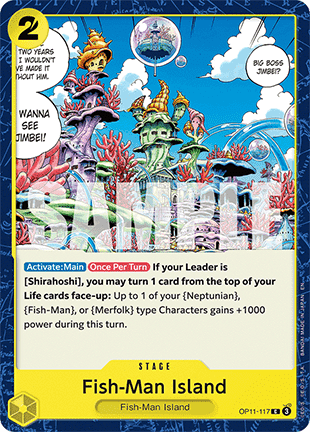 (117) One Piece TCG OP11: A Fist of Divine Speed Single: Fish-Man Island (OP11-117) Common