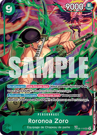 (OP06-118) One Piece TCG OP11: A Fist of Divine Speed Single: Roronoa Zoro (OP06-118) Treasure Rare