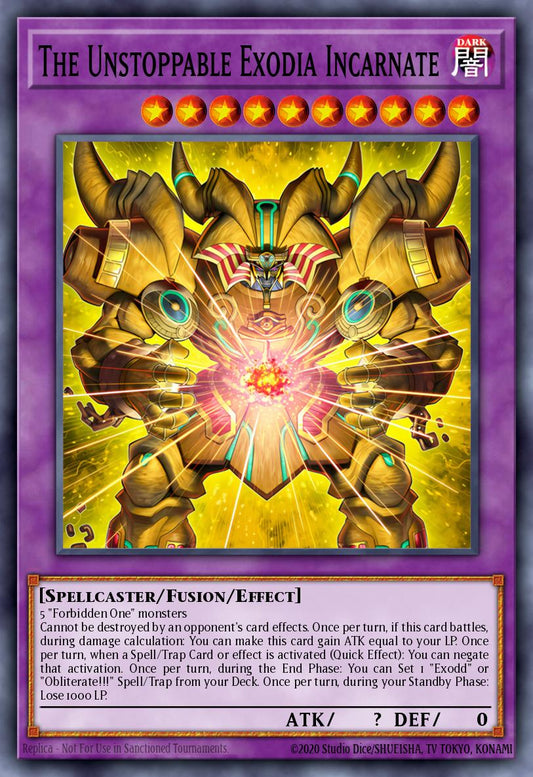 (033) YuGiOh TCG INFO: The Infinite Forbidden Single: The Unstoppable Exodia Incarnate (V.2 - Quarter Century Secret Rare)  Quarter Century Secret Rare