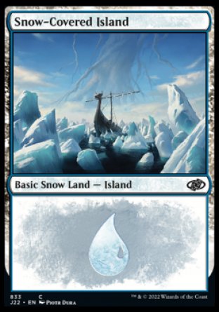 (833) Magic The Gathering Jumpstart 2022 Single: Snow-Covered Island Holo Land