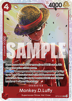 (015) One Piece TCG OP12: Legacy of the Master Single: Monkey.D.Luffy (OP12-015) (V.1) Super Rare