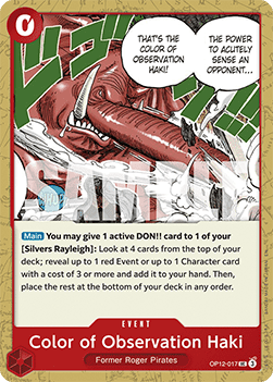 (017) One Piece TCG OP12: Legacy of the Master Single: Color of Observation Haki (OP12-017) Uncommon