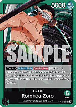 (020) One Piece TCG OP12: Legacy of the Master Single: Roronoa Zoro (OP12-020) (V.1) Leader