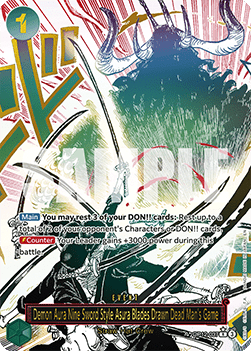 (037) One Piece TCG OP12: Legacy of the Master Single: Demon Aura Nine Sword Style Asura Blades Drawn Dead Man's Game (OP12-037) (V.2) Special Rare