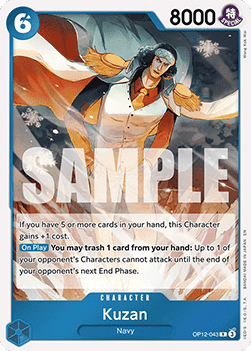 (043) One Piece TCG OP12: Legacy of the Master Single: Kuzan (OP12-043) (V.1) Rare