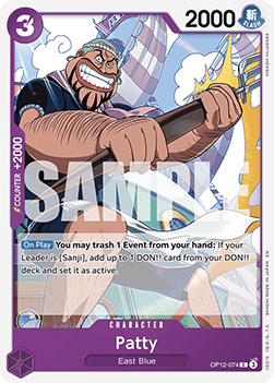 (074) One Piece TCG OP12: Legacy of the Master Single: Patty (OP12-074) Common