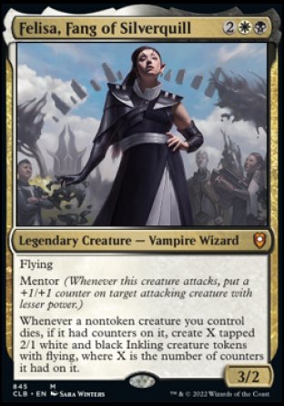 (845) Magic The Gathering Commander Legends: Battle for Baldur's Gate: Extras Single: Felisa, Fang of Silverquill Holo Mythic