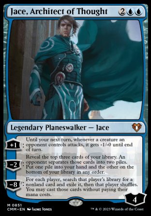 (851) Magic The Gathering Commander Masters: Extras Single: Jace, Architect of Thought Holo Mythic