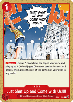 (EB01-009) One Piece TCG PRB02: The Best Vol.2 Single: Just Shut Up and Come with Us!!!! (EB01-009) (V.1) Common