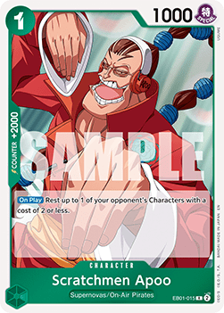 (EB01-015) One Piece TCG PRB02: The Best Vol.2 Single: Scratchmen Apoo (EB01-015) (V.1) Rare