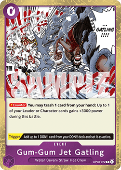 (OP03-072) One Piece TCG PRB02: The Best Vol.2 Single: Gum-Gum Jet Gatling (OP03-072) (V.1) Rare