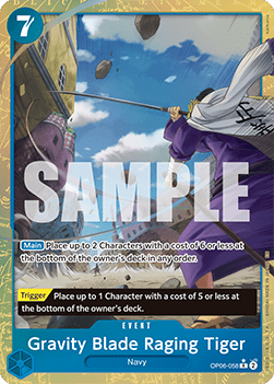 (OP06-058) One Piece TCG PRB02: The Best Vol.2 Single: Gravity Blade Raging Tiger (OP06-058) (V.2) Alternate Art