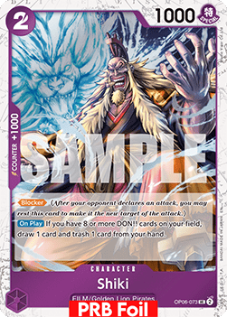 (OP06-073) One Piece TCG PRB02: The Best Vol.2 Single: Shiki (OP06-073) (V.2) Uncommon
