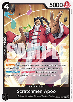 (OP08-087) One Piece TCG PRB02: The Best Vol.2 Single: Scratchmen Apoo (OP08-087) (V.1) Uncommon