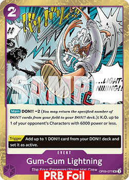 (OP09-077) One Piece TCG PRB02: The Best Vol.2 Single: Gum-Gum Lightning (OP09-077) (V.2) Uncommon