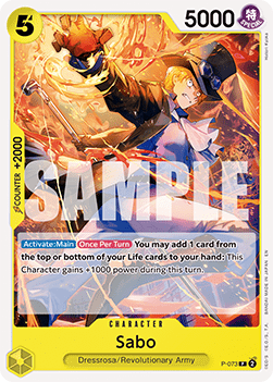(P-073) One Piece TCG PRB02: The Best Vol.2 Single: Sabo (P-073) (V.1) Promo