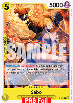(P-073) One Piece TCG PRB02: The Best Vol.2 Single: Sabo (P-073) (V.2) Promo