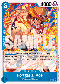 (P-074) One Piece TCG PRB02: The Best Vol.2 Single: Portgas.D.Ace (P-074) (V.1) Promo