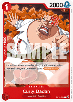 (009) One Piece TCG OP13: Carrying on his Will Single: Curly.Dadan (OP13-009) Common