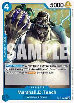 (053) One Piece TCG OP13: Carrying on his Will Single: Marshall.D.Teach (OP13-053) Common