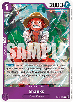 (065) One Piece TCG OP13: Carrying on his Will Single: Shanks (OP13-065) (V.1) Rare